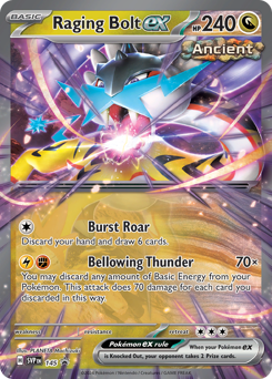 Raging Bolt ex z edície Scarlet & Violet Black Star Promos, karta č.145