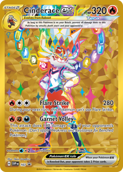 Cinderace ex z edície Scarlet & Violet Black Star Promos, karta č.163
