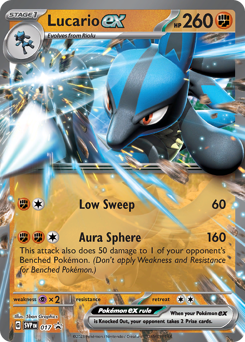 Lucario ex z edície Scarlet & Violet Black Star Promos, karta č.17