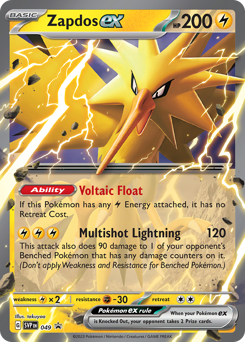 Zapdos ex z edície Scarlet & Violet Black Star Promos, karta č.49