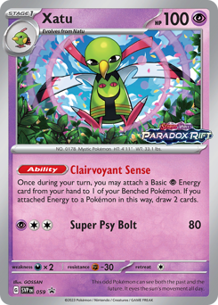 Xatu z edície Scarlet & Violet Black Star Promos, karta č.59