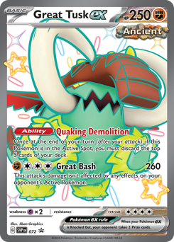 Great Tusk ex z edície Scarlet & Violet Black Star Promos, karta č.72