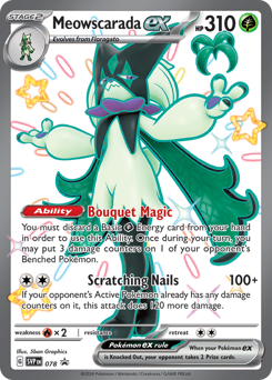 Meowscarada ex z edície Scarlet & Violet Black Star Promos, karta č.78