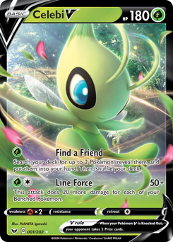 Celebi V z edície Sword & Shield, karta č.1