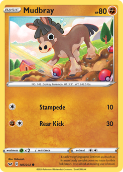 Mudbray z edície Sword & Shield, karta č.105