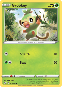 Grookey z edície Sword & Shield, karta č.11