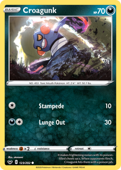 Croagunk z edície Sword & Shield, karta č.123