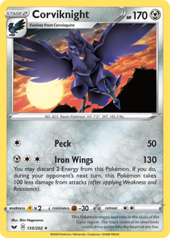 Corviknight z edície Sword & Shield, karta č.135