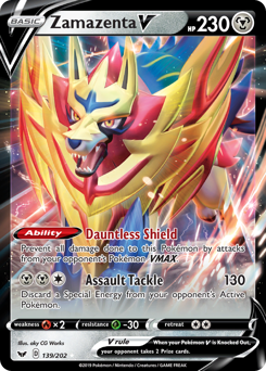 Zamazenta V z edície Sword & Shield, karta č.139