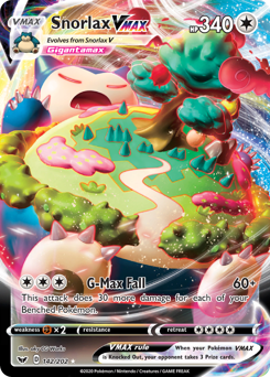 Snorlax VMAX z edície Sword & Shield, karta č.142
