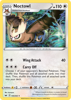 Noctowl z edície Sword & Shield, karta č.144