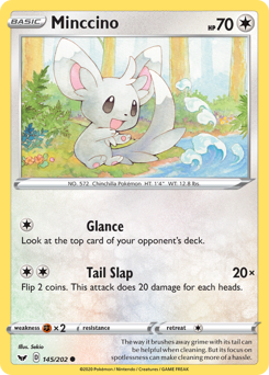 Minccino z edície Sword & Shield, karta č.145