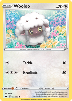 Wooloo z edície Sword & Shield, karta č.153