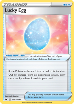 Lucky Egg z edície Sword & Shield, karta č.167
