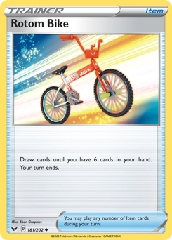 Rotom Bike z edície Sword & Shield, karta č.181
