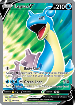 Lapras V z edície Sword & Shield, karta č.189