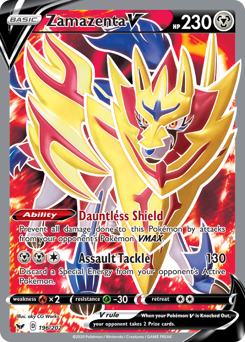 Zamazenta V z edície Sword & Shield, karta č.196