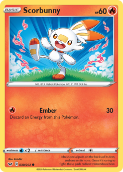 Scorbunny z edície Sword & Shield, karta č.30