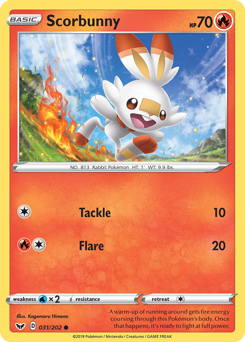 Scorbunny z edície Sword & Shield, karta č.31