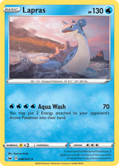 Lapras z edície Sword & Shield, karta č.48