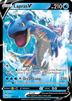 Lapras V z edície Sword & Shield, karta č.49