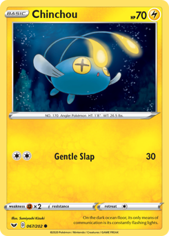 Chinchou z edície Sword & Shield, karta č.67
