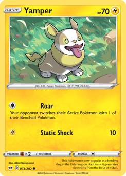 Yamper z edície Sword & Shield, karta č.73