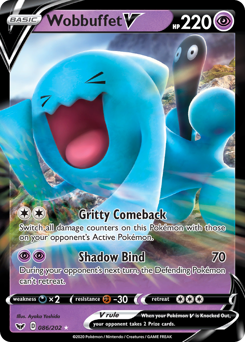 Wobbuffet V z edície Sword & Shield, karta č.86
