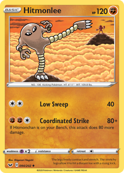 Hitmonlee z edície Sword & Shield, karta č.94