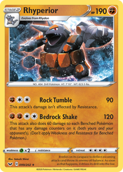 Rhyperior z edície Sword & Shield, karta č.99