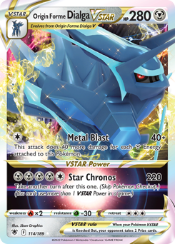 Origin Forme Dialga VSTAR z edície Astral Radiance, karta č.114