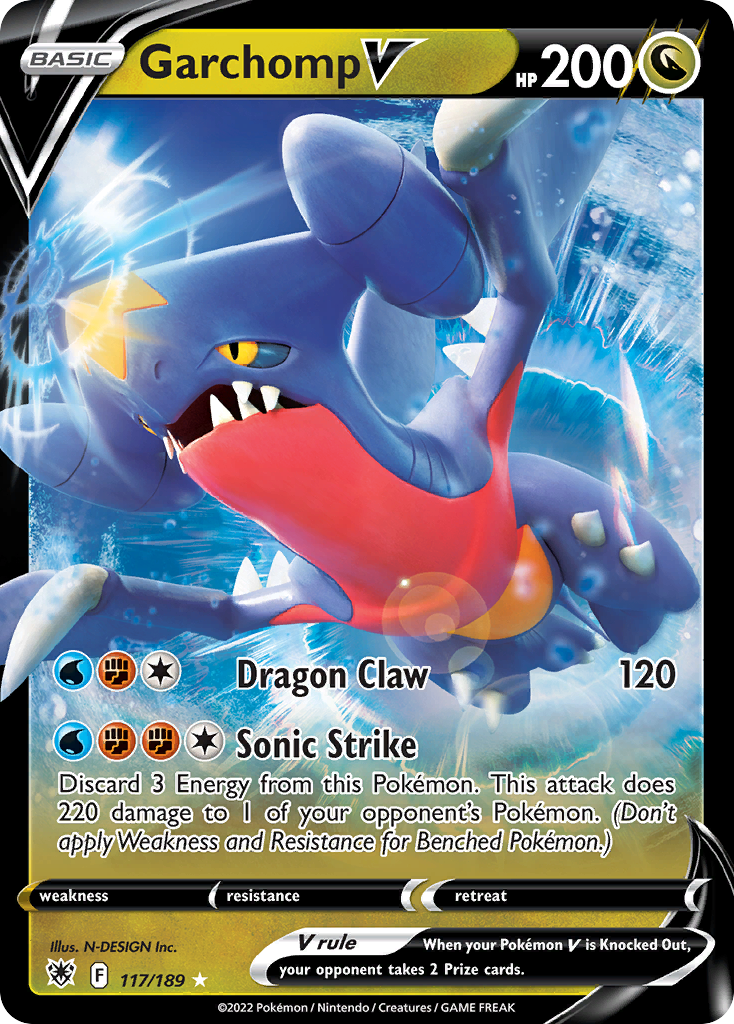 Garchomp V z edície Astral Radiance, karta č.117
