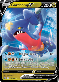 Garchomp V z edície Astral Radiance, karta č.117