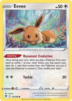 Eevee z edície Astral Radiance, karta č.119