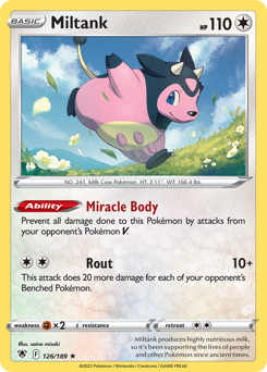 Miltank z edície Astral Radiance, karta č.126