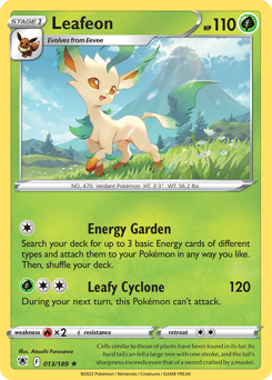 Leafeon z edície Astral Radiance, karta č.13