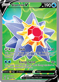 Starmie V z edície Astral Radiance, karta č.166