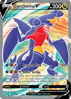 Garchomp V z edície Astral Radiance, karta č.178