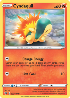 Cyndaquil z edície Astral Radiance, karta č.23