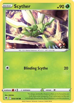 Scyther z edície Astral Radiance, karta č.4