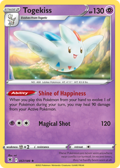 Togekiss z edície Astral Radiance, karta č.57