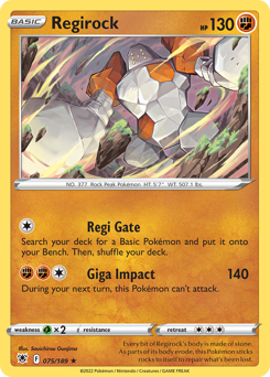 Regirock z edície Astral Radiance, karta č.75