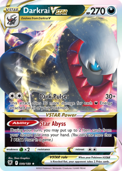 Darkrai VSTAR z edície Astral Radiance, karta č.99