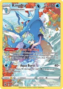 Kingdra z edície Astral Radiance Trainer Gallery, karta č.TG03