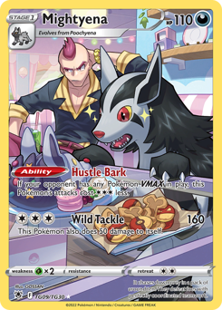 Mightyena z edície Astral Radiance Trainer Gallery, karta č.TG09