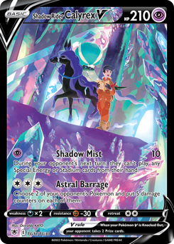 Shadow Rider Calyrex V z edície Astral Radiance Trainer Gallery, karta č.TG17