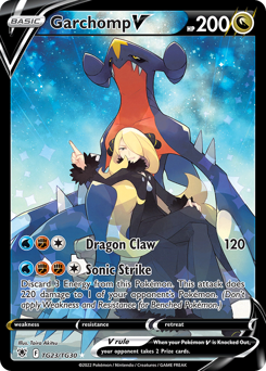 Garchomp V z edície Astral Radiance Trainer Gallery, karta č.TG23