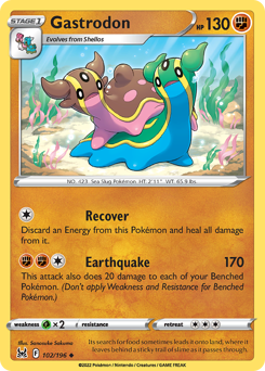 Gastrodon z edície Lost Origin, karta č.102