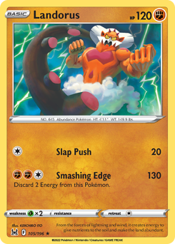 Landorus z edície Lost Origin, karta č.105