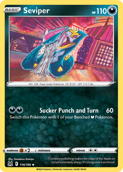 Seviper z edície Lost Origin, karta č.116